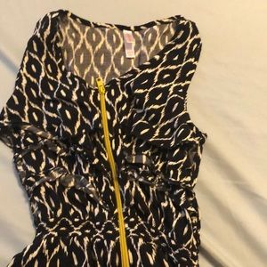 Medium length black and white dress
